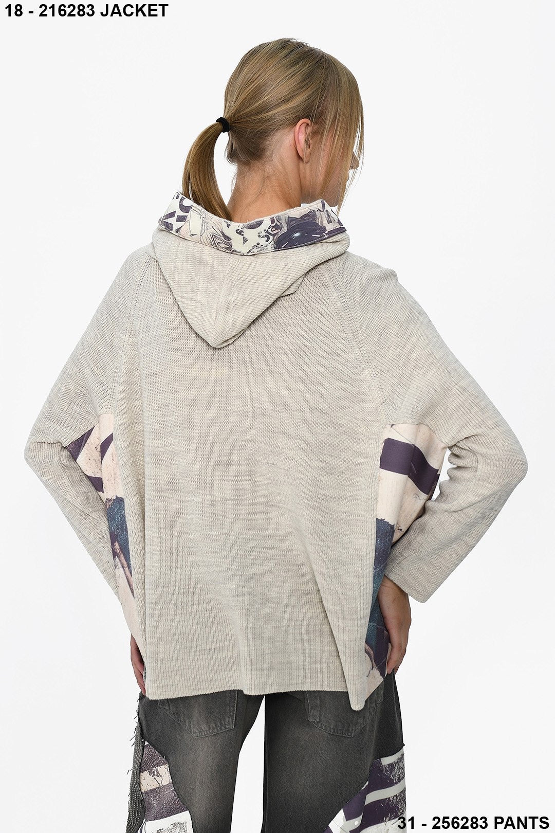 DQMANE Taş Detay Kapşonlu ve Fermuarlı Hoodie