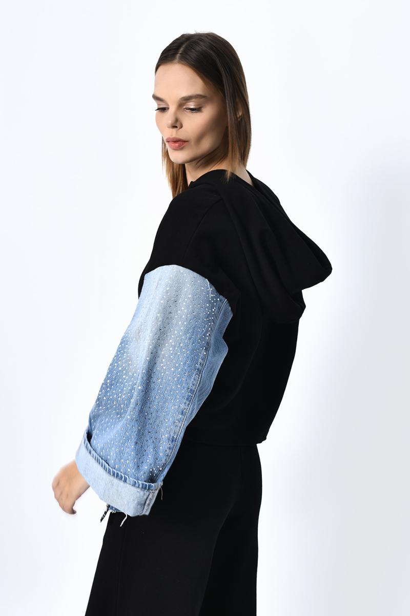 DQMANE Denim Detay Taşlı Tasarım Takım