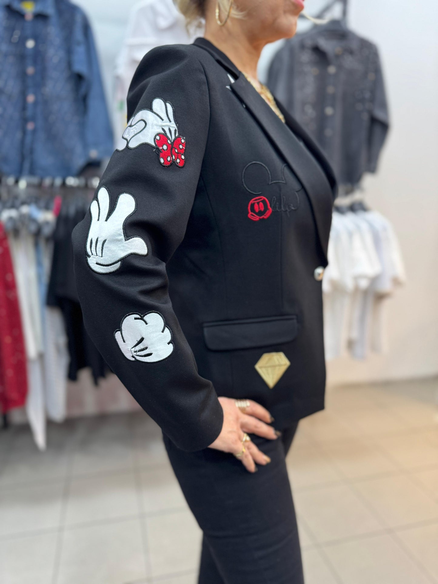 Mickey Tasarım Blazer Ceket