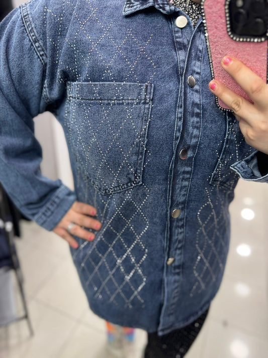 Baklava Desenli Oversize Kot Ceket