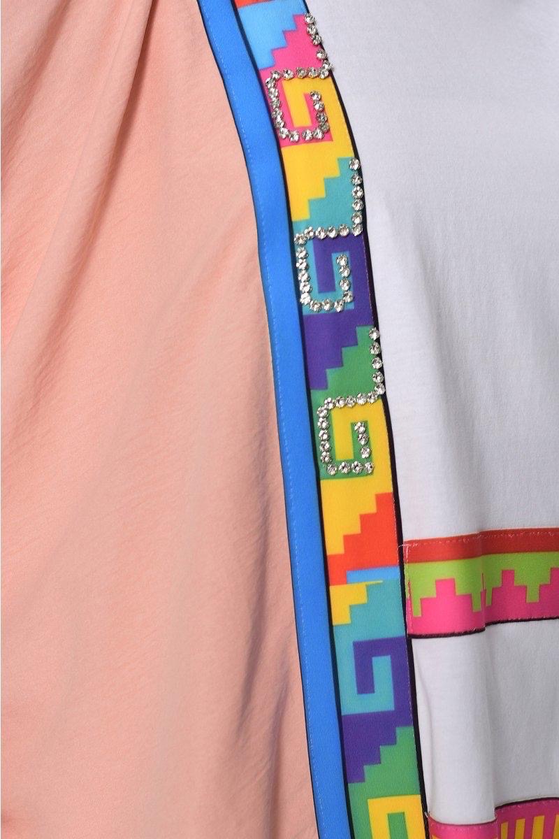 DQMANE Renkli Desenli Oversize Bluz